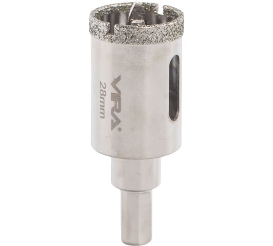 Коронка алмазная VIRA по керамике 28 мм, трехгранный хвостовик 559540