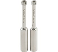 Коронка алмазная VIRA по керамике 6 мм, 2 шт, трехгранный хвостовик 559537