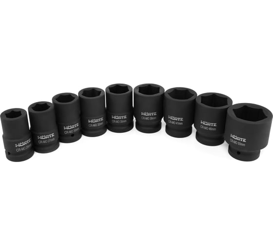 Набор головок ударных HORTZ 1"DR, (24,27,30,32,35,38,41,46,50 мм), 9 шт 1124933