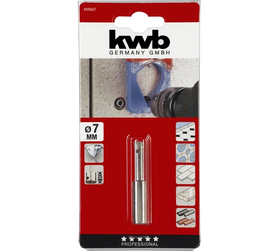 Коронка алмазная 7 мм kwb 499807