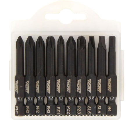 Набор магнитных бит (10 шт; 50 мм) WURZ 4200