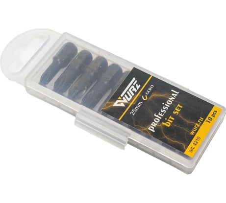 Набор магнитных бит (10 шт; 25 мм) WURZ 4210