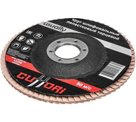 Круг лепестковый торцевой F1 (125х22.2 мм; Р60) Cuttori 200004