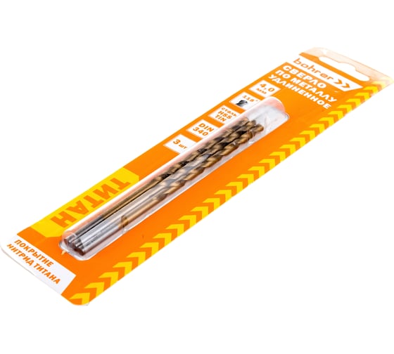 Сверло по металлу удлиненное (3 шт; 4х78х119 мм; HSS-TiN HSS-TiN) BOHRER 31580403