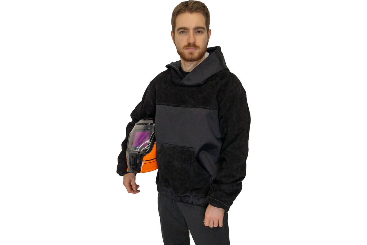 Куртка сварщика - аргонщика КСМ комбинированная, с защитным капюшоном ...