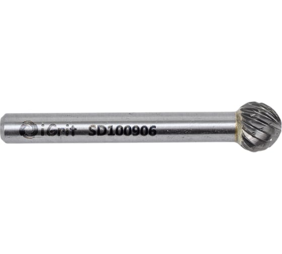 Бор-фреза твердосплавная iGrit SD 10x09x6 мм, DOUBLE CUT SD100906