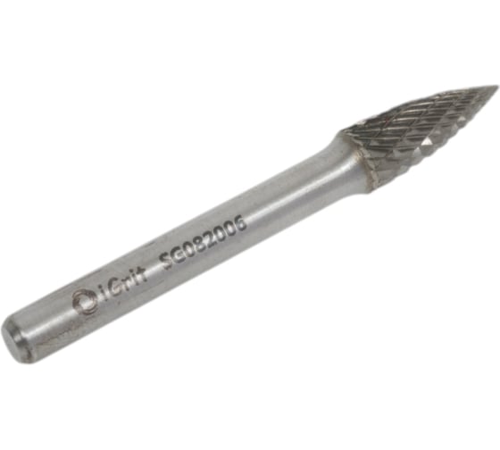 Бор-фреза твердосплавная iGrit SG 08x20x6 мм, DOUBLE CUT SG082006