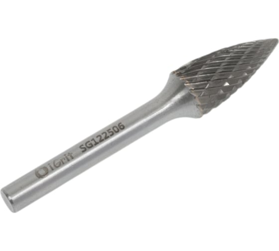 Бор-фреза твердосплавная iGrit SG 12x25x6 мм, DOUBLE CUT SG122506