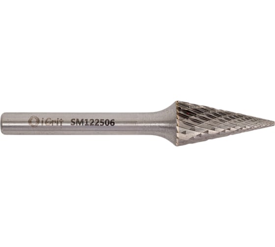 Бор-фреза твердосплавная iGrit SМ 12x25x6 мм, DOUBLE CUT SМ122506 1