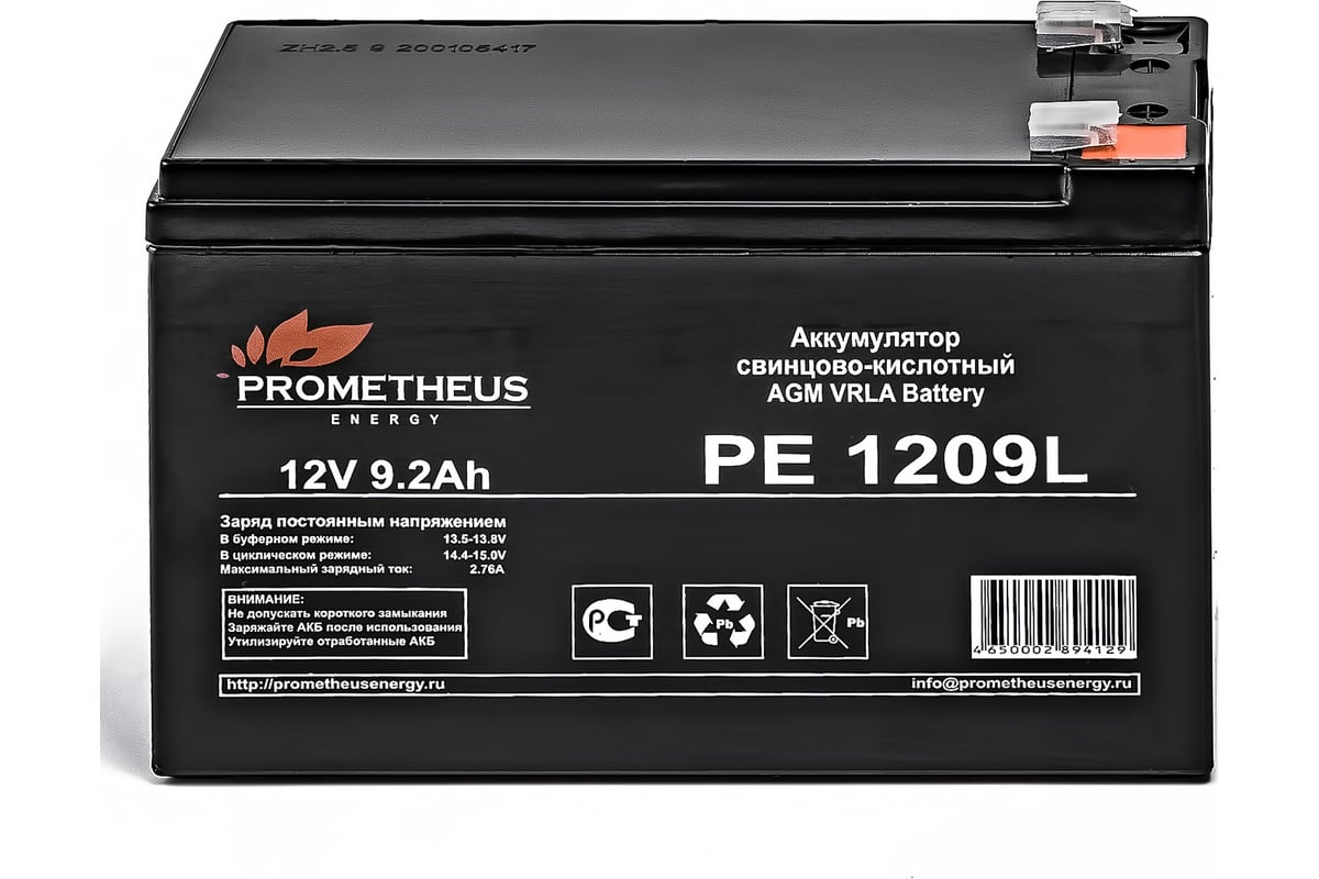 Батарея аккумуляторная Prometheus (9 Ач; 12 В) Prometheus energy PE1209L  НФ-00002465 - выгодная цена, отзывы, характеристики, фото - купить в Москве  и РФ