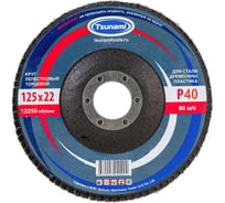 Круг лепестковый конический Tsunami КЛТ2 125x22 мм, А40 (14А 40/Р40) D96100000K12540