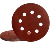 Набор шлифовальных кругов Vitatools 125 мм, 10 шт, с P150 по P400, красные, 8 отверстий R-125-P150-P400-10-8