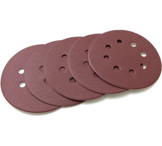 Диск шлифовальный (5 шт; 125 мм; Р80; 8 отверстий; Velcro) Flexione 50000315 1