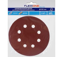 Диск шлифовальный (5 шт; 125 мм; Р280; 8 отверстий; Velcro) Flexione 50000285