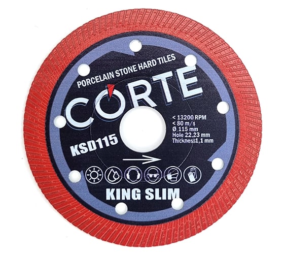 Диск алмазный по керамограниту CORTE KING SLIM 115х1.1х22.2 мм KSD115