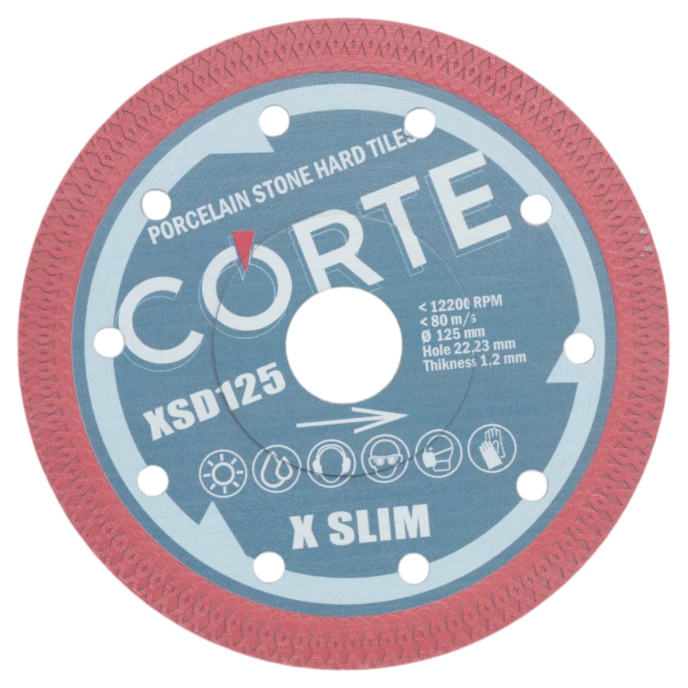 Диск алмазный по керамограниту CORTE X SLIM 125х1.2х22.2 мм XSD125 ...