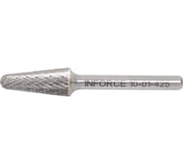 Бор-фреза форма L /конус с закругленной головой/ DC 12х25/70 хв. 6 мм Inforce 10-01-425