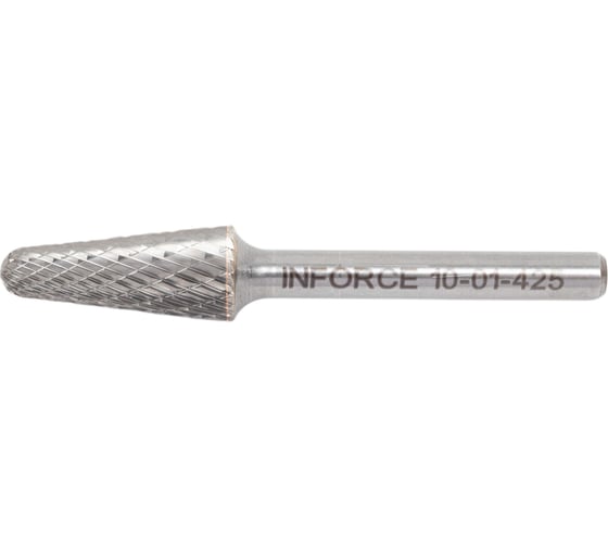 Бор-фреза форма L /конус с закругленной головой/ DC 12х25/70 хв. 6 мм Inforce 10-01-425