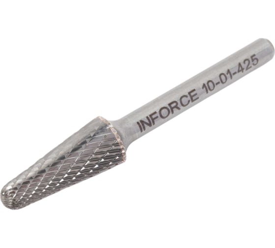 Бор-фреза форма L /конус с закругленной головой/ DC 12х25/70 хв. 6 мм Inforce 10-01-425