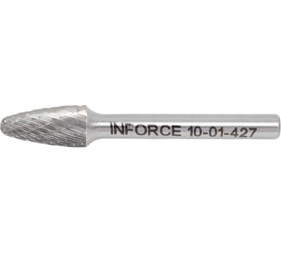 Бор-фреза форма F /парабола с закругленной головой/ DC 10х20/65 хв. 6 мм Inforce 10-01-427 1