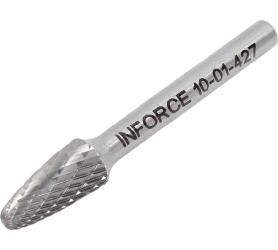 Бор-фреза форма F /парабола с закругленной головой/ DC 10х20/65 хв. 6 мм Inforce 10-01-427