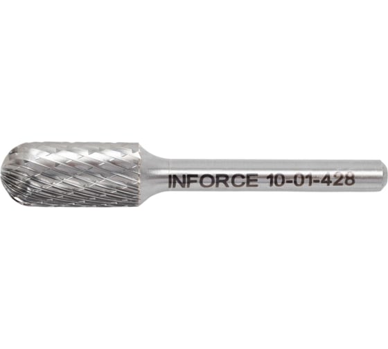 Бор-фреза форма С /цилиндр со сферическим концом/ DC 12х25/70 хв. 6 мм Inforce 10-01-428 1