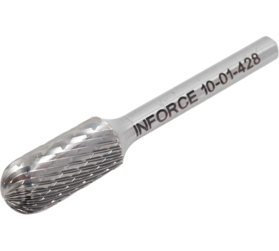Бор-фреза форма С /цилиндр со сферическим концом/ DC 12х25/70 хв. 6 мм Inforce 10-01-428