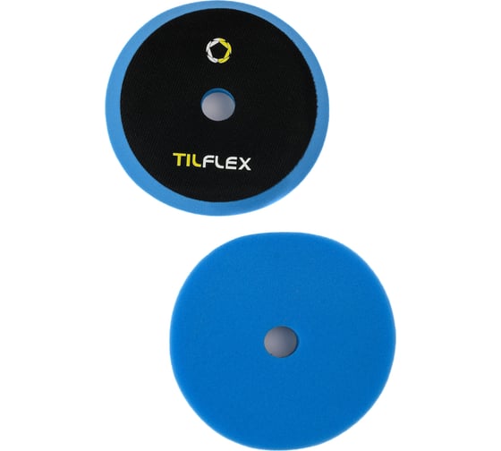 Круг полировочный с отверстием TILFLEX 150 мм, голубой, мягкий, толщина 25 мм TL59
