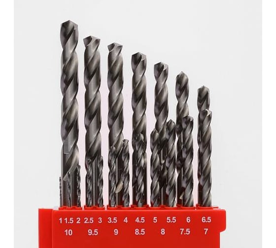 Набор сверл по металлу Diamond Industrial 1-10 мм шаг 0.5 мм 19 штук, пласт.коробка HSS-G DIDSMET11019GR