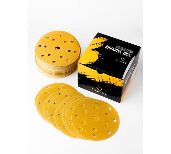 Абразивный круг TILFLEX  150 mm P040 15 отверстий на липучке (100 шт. в коробке) TL64-040/100