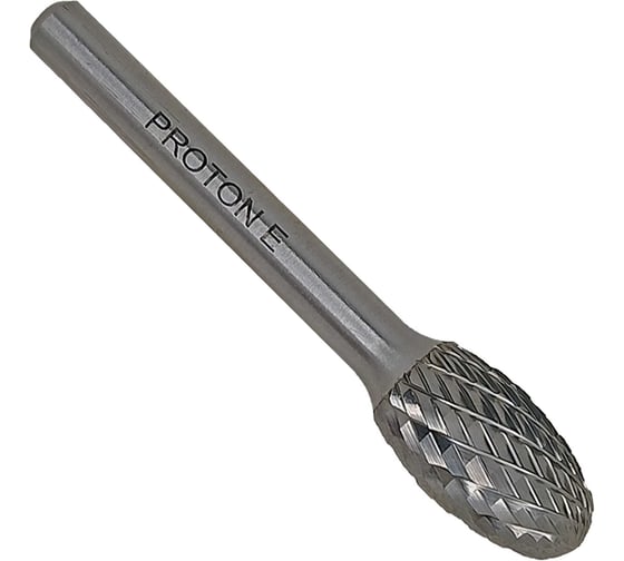 Бор-фреза PROTON твердосплавная овальная 12x6х20x45R, тип E, (D 12 хв.6) УТ-00000769 1