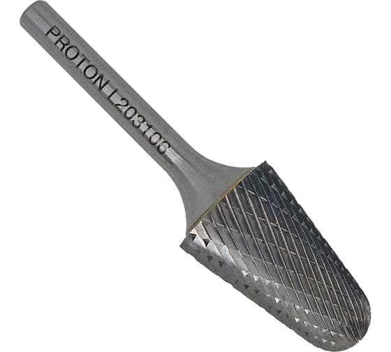 Бор-фреза PROTON твердосплавная сфероконическая 20x6х31x45R, тип L, (D 20 хв.6) УТ-00000790 1