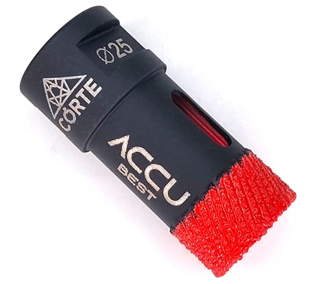 Коронка алмазная по керамограниту для УШМ CORTE ACCU BEST 25 мм, М14, быстрый рез ABB25