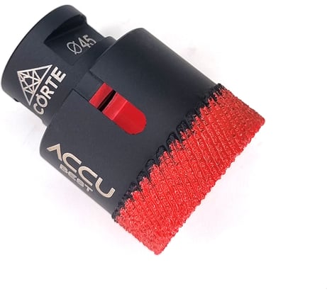 Коронка алмазная по керамограниту для УШМ CORTE ACCU BEST 45 мм, М14, быстрый рез ABB45