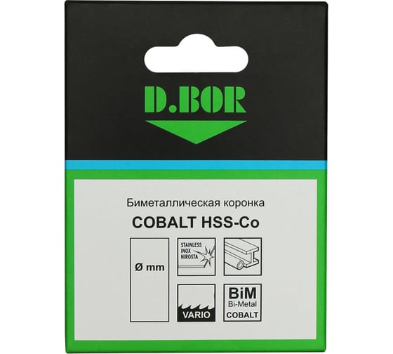 Биметаллическая коронка D.BOR COBALT (M42) 200 мм D-HS-BIM-CO-38-200