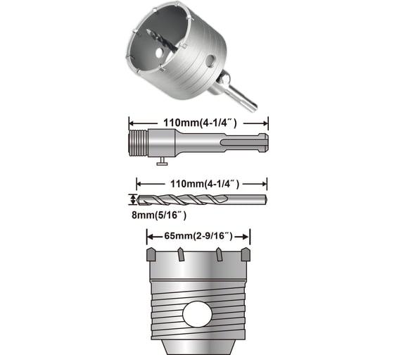 Коронка по бетону (65 мм; SDS-Plus) INGCO HCB0651