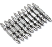 Набор бит с насечками в кейсе (10 шт; PH2-PH1; 45 мм; сталь S2) HorsAY Hard 0512-027