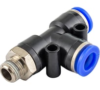 Фитинг Т-образный для пластиковых трубок Forsage 8 мм с наружной резьбой 1/8 F-SPD08-01(59386)