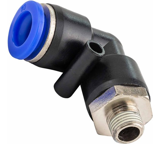 Фитинг угловой для пластиковых трубок Forsage 10 мм с наружной резьбой 1/8 F-SPL10-01(59404) 1