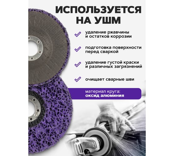 Круг абразивный зачистной Forsage 125х22.2 мм (фиолетовый, max об/мин 11000), в блистере F-BD125P(48953)