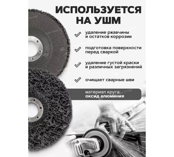 Круг абразивный зачистной Forsage 125х22.2 мм (черный, max об/мин 11000), в блистере F-BD125D(19769)