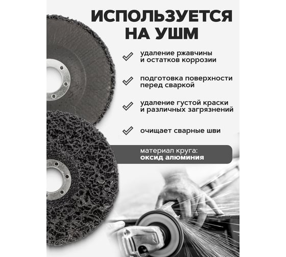 Круг абразивный зачистной Forsage 125х22.2 мм (черный, max об/мин 11000), в блистере F-BD125D(19769)