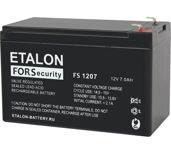 Батарея аккумуляторная FS 1207 (12 В; 7 Ач) ETALON FS 100-12/007S