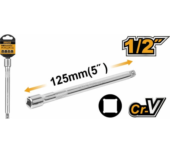 Удлинитель INDUSTRIAL (1/2; 125 мм) для воротка INGCO HEB12051