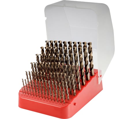 Набор сверл по металлу H-Tools 1-10мм, 91шт, DIN338, HSSE-Co5, 135град. 215223HT