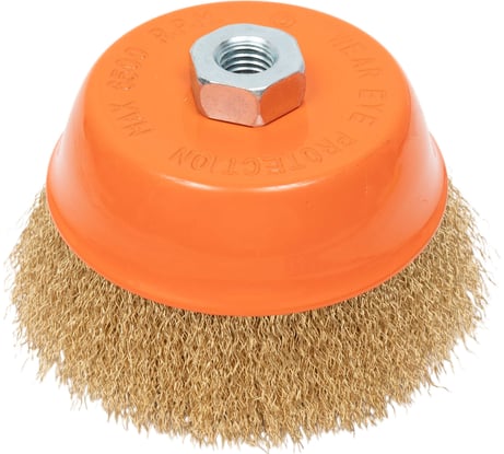 Щетка для УШМ, 125 мм, М14, "чашка", латунированная витая проволока Gigant G-110446L