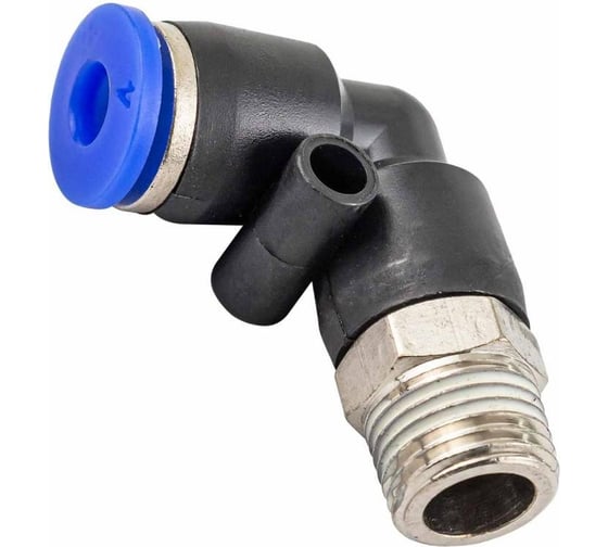 Фитинг угловой для пластиковых трубок Forsage 6мм, с наружной резьбой 1/8 F-SPL06-01(59400) 1
