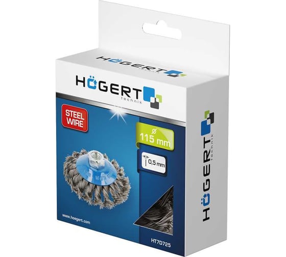 Корщетка дисковая (100 мм; М14; стальная плетенная проволока) Hogert Technik HT7D724