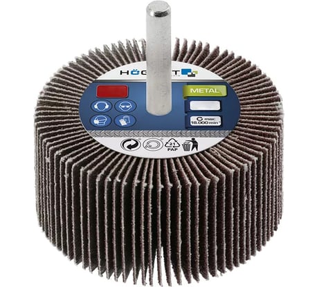 Круг шлифовальный лепестковый радиальный (80x40 мм; хвостовик 6 мм; P150) HOEGERT TECHNIK HT8D025