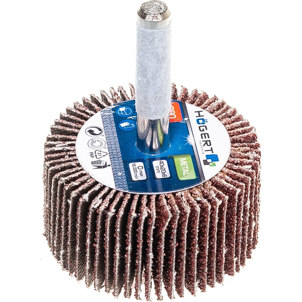 Круг шлифовальный лепестковый радиальный (40x20 мм; хвостовик 6 мм; P80 ...